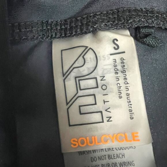 PE Nation x Soul Cycle Leggings Black Red Spell Out Logo Active Pants Women's S - Picture 4 of 16